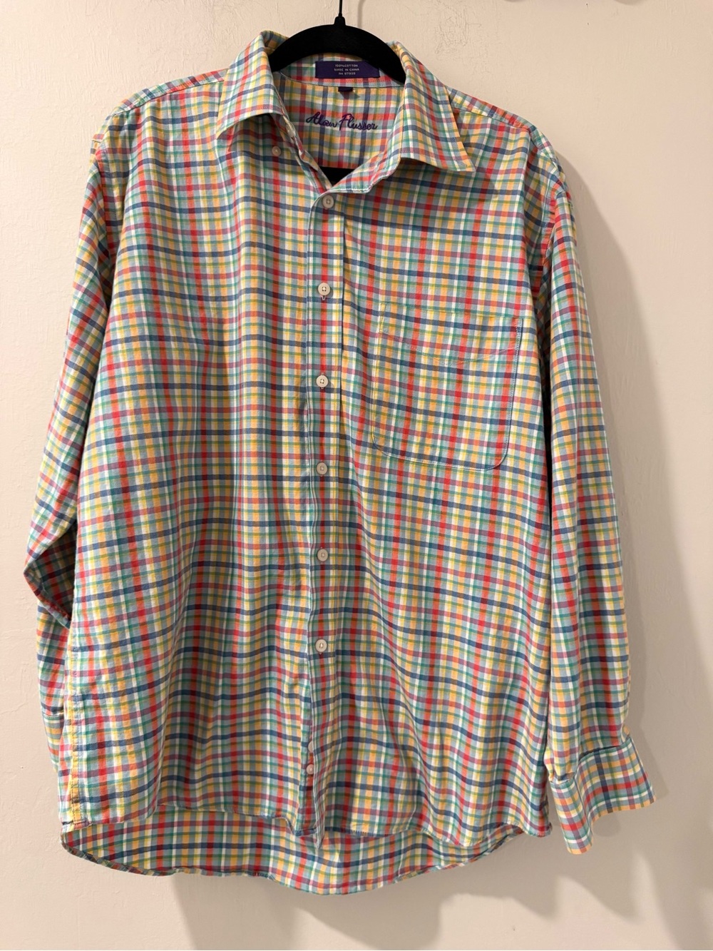 Alan Flusser Multicolor Plaid Button-Down Shirt - Green, Blue, Yellow, Red